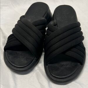 Camper Crisscross Quilted Black Slide Sandals EU 40